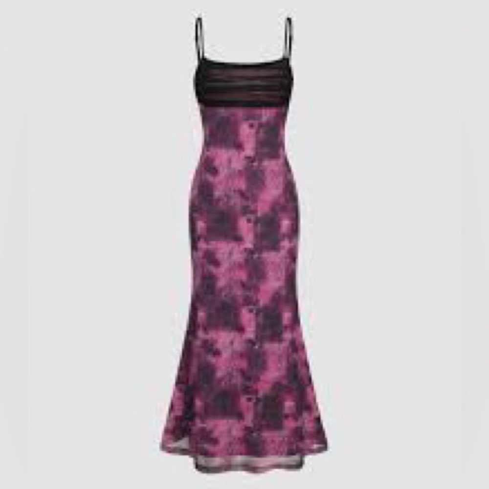 Cider Purple Satin Slip Dress with Cowl Neck